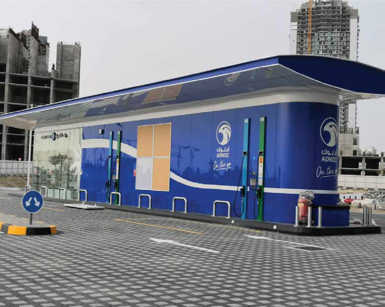 3D render of an ADNOC On the go modular service station