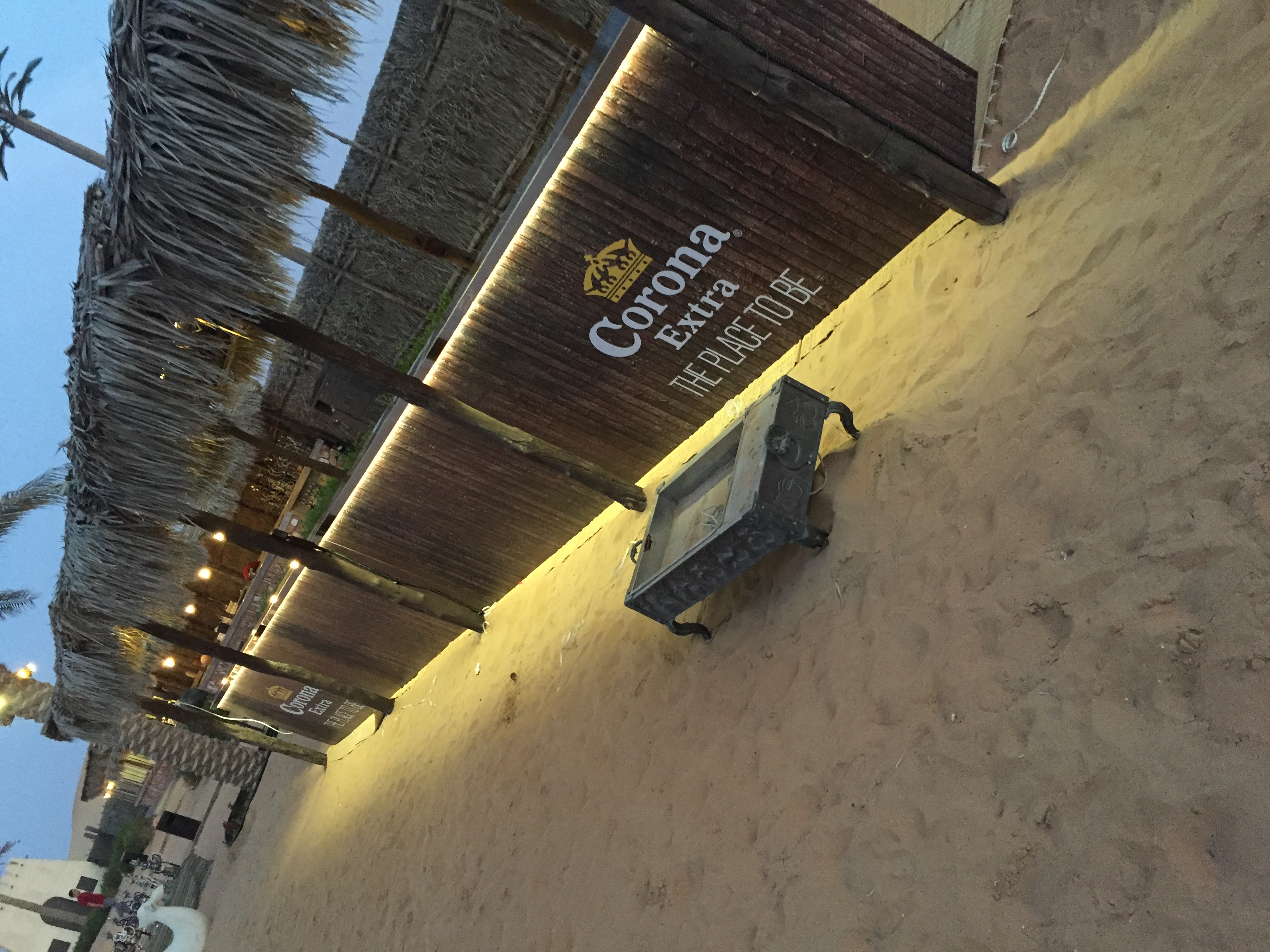 Lit Crown Sports beach counter in outdoor setting