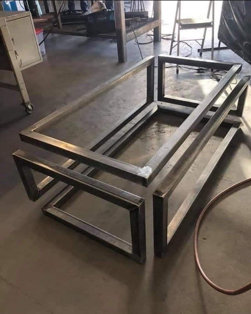 Custom industrial louvered corridor with folding security gate