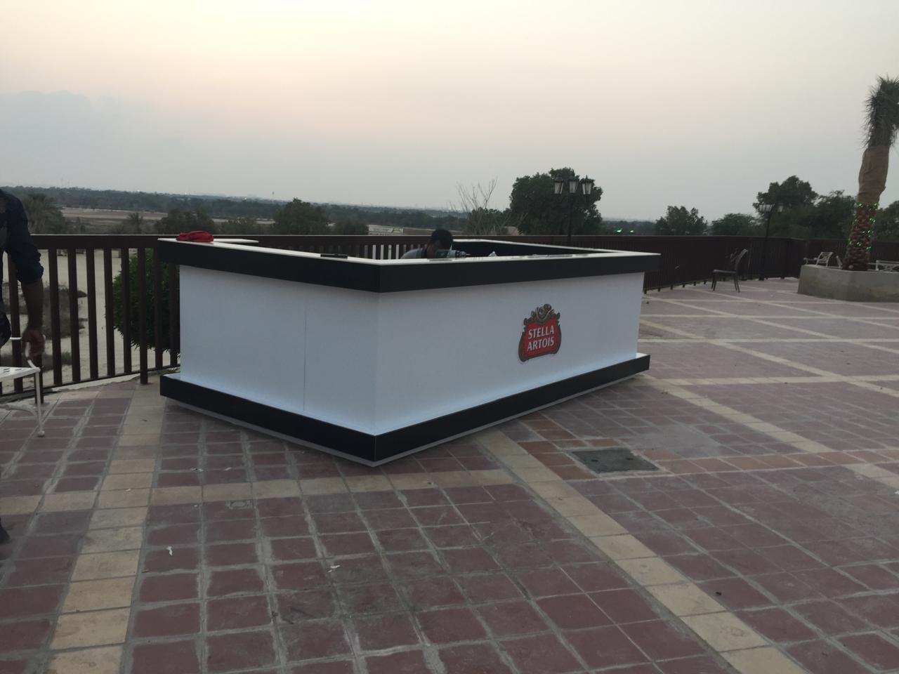 Rooftop counter fit-out overlooking outdoor terrace