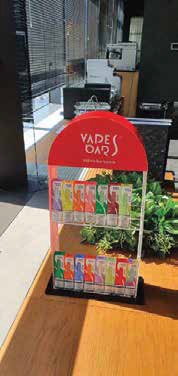 Clear acrylic Vape Bar countertop display with arched header