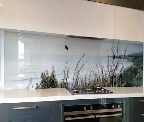 White kitchen cabinet and backsplash fit-out